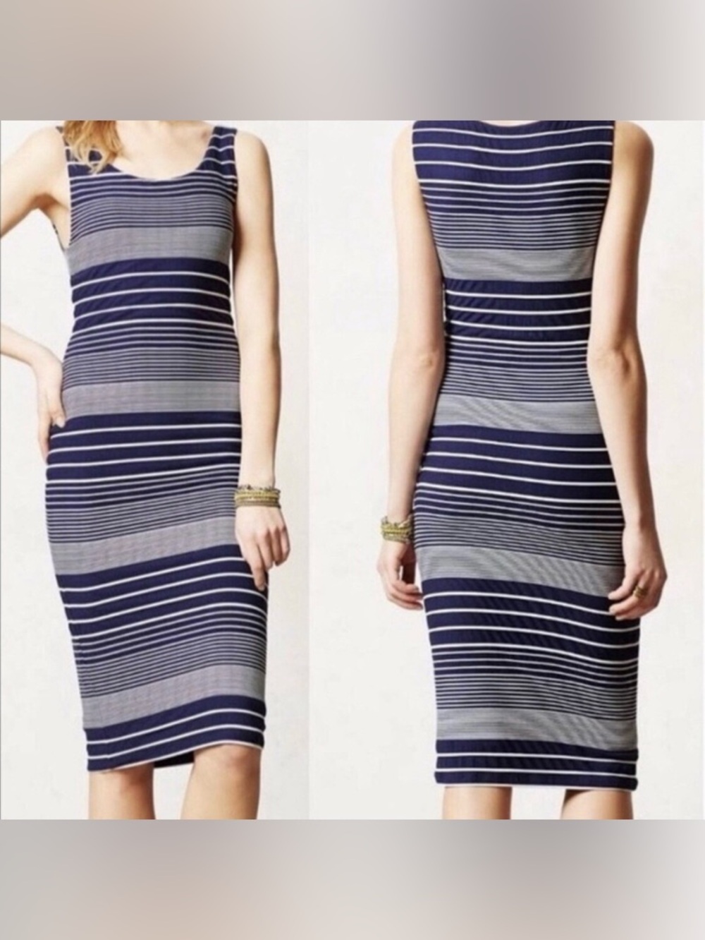 Anthropologie Maeve XS Sleeveless Navy and White Dress